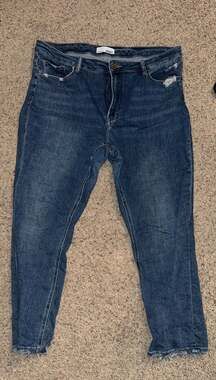 VERVET Emerson Mid Rise Distressed Skinny Jeans